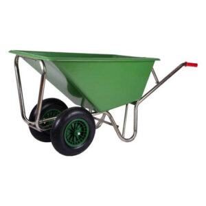 Groene kruiwagen 160 liter met 2 wielen